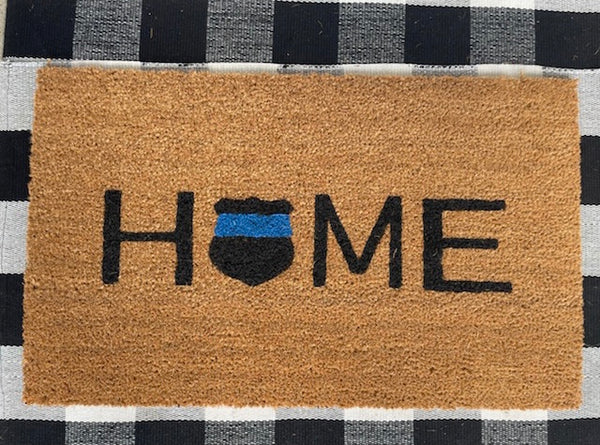 "Thin Blue Line" Home Coir Doormat
